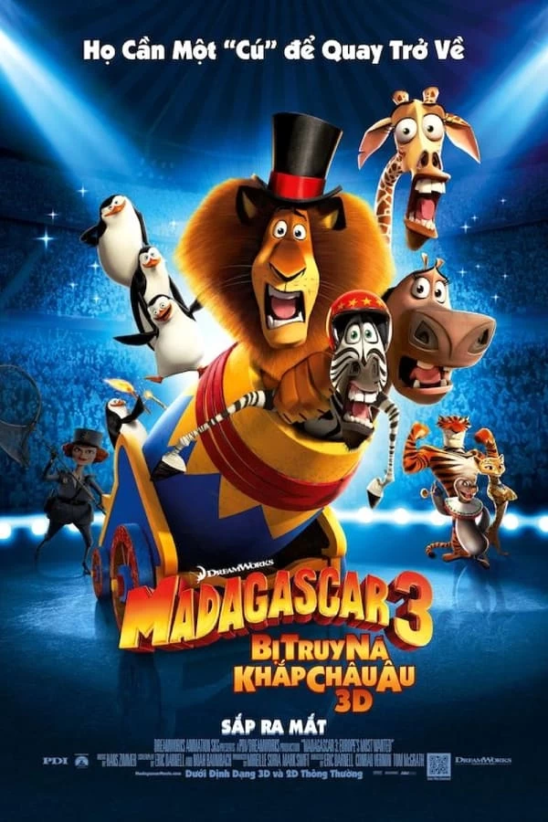 Xem phim Madagascar 3: Thần Tượng Châu Âu - Madagascar 3: Europe's Most Wanted (2012)